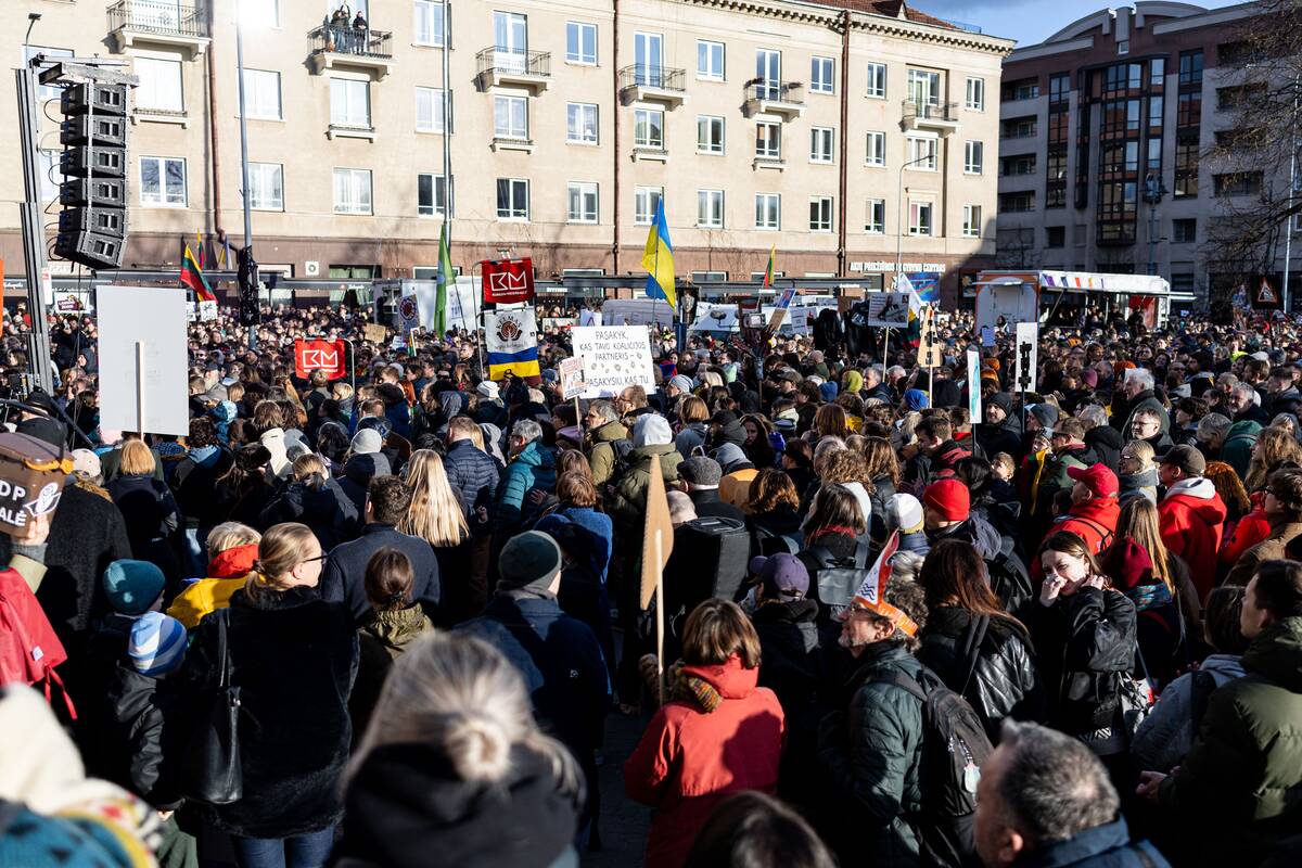 Prie Seimo protestas „Šalin rankas nuo laisvo žodžio!“