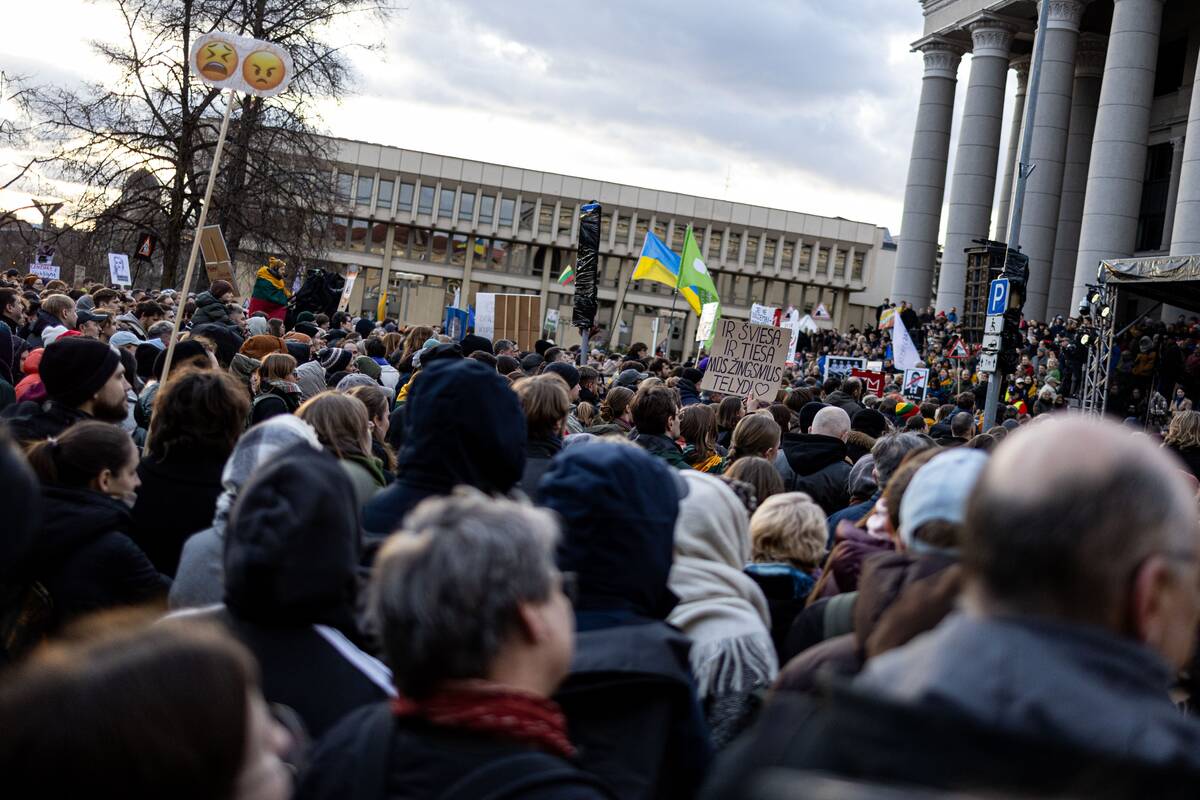 Prie Seimo protestas „Šalin rankas nuo laisvo žodžio!“