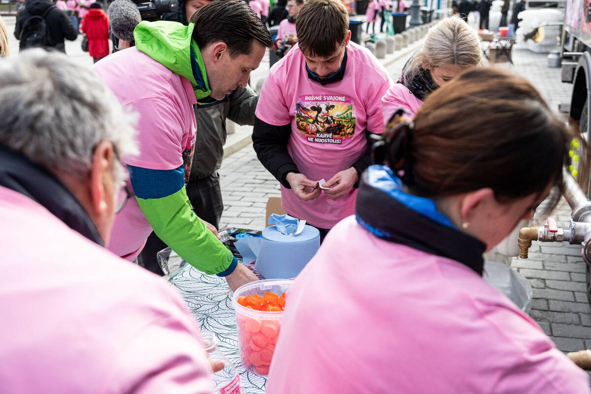 Pieno gamintojų protesto akcija Vilniuje