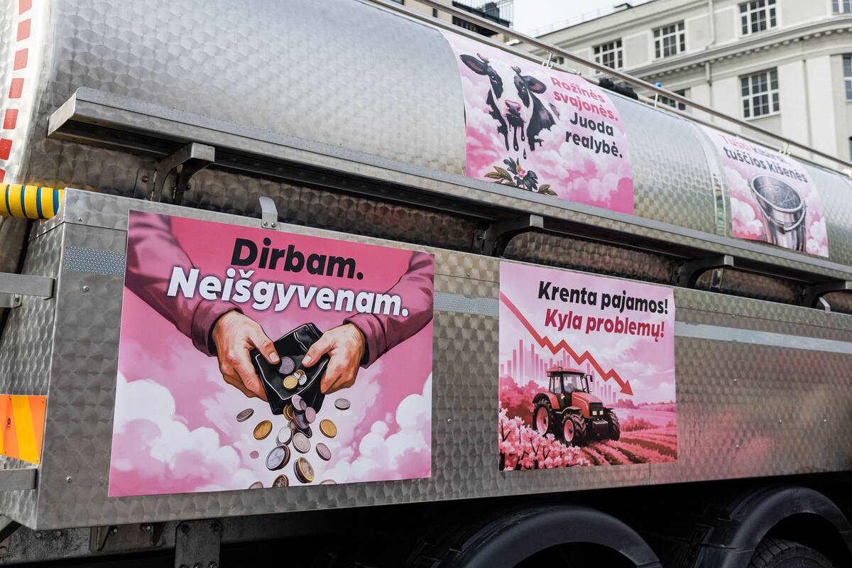 Pieno gamintojų protesto akcija Vilniuje