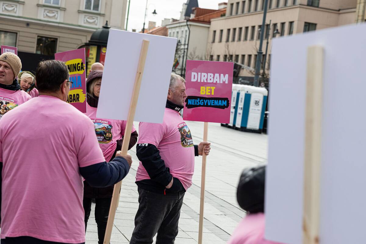 Pieno gamintojų protesto akcija Vilniuje