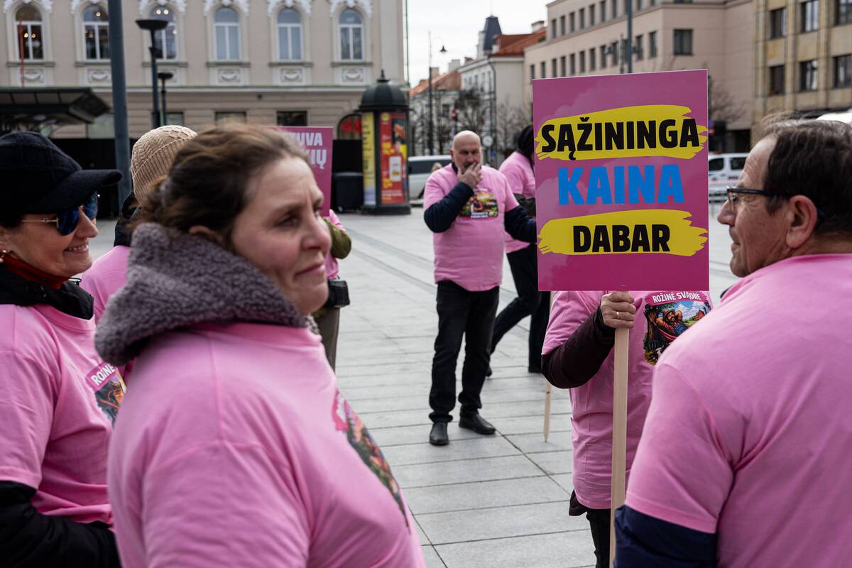 Pieno gamintojų protesto akcija Vilniuje