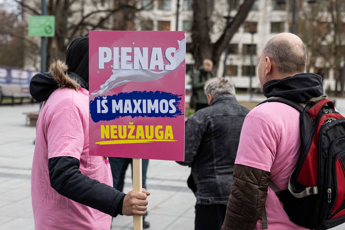 Pieno gamintojų protesto akcija Vilniuje