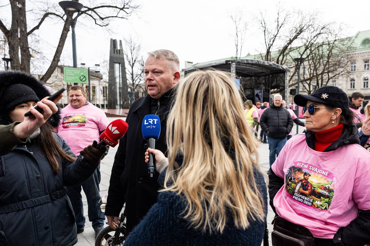 Pieno gamintojų protesto akcija Vilniuje