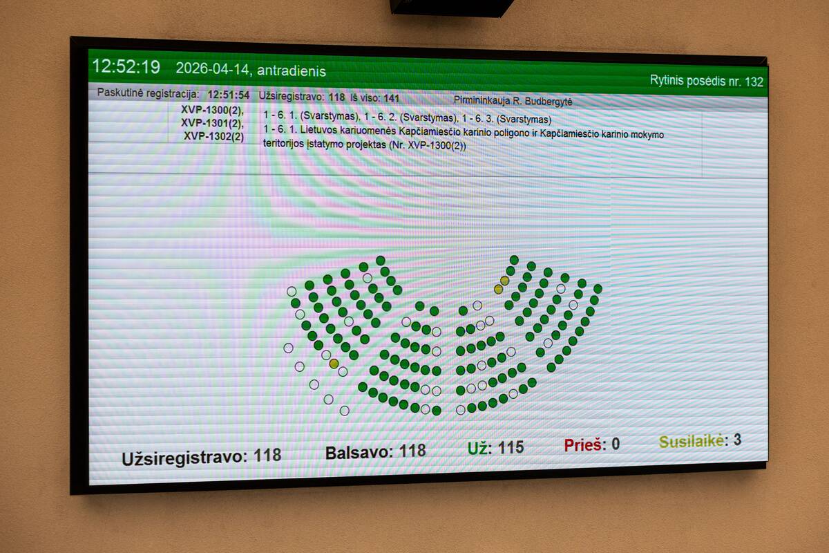Balandžio 14-osios Seimo posėdis: Kapčiamiesčio poligono klausimų svarstymas