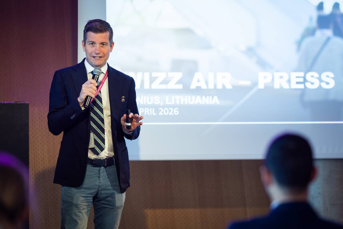 „Wizz Air“ spaudos konferencija Vilniaus oro uosto konferencijų centre
