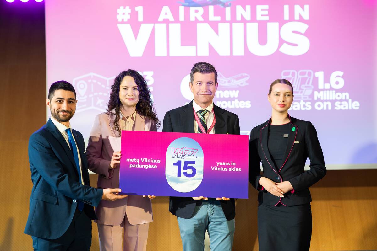 „Wizz Air“ spaudos konferencija Vilniaus oro uosto konferencijų centre