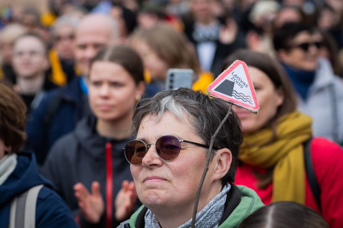 Vilniaus Katedros aikštėje surengta protesto akcija „Šalin rankas nuo laisvo žodžio“