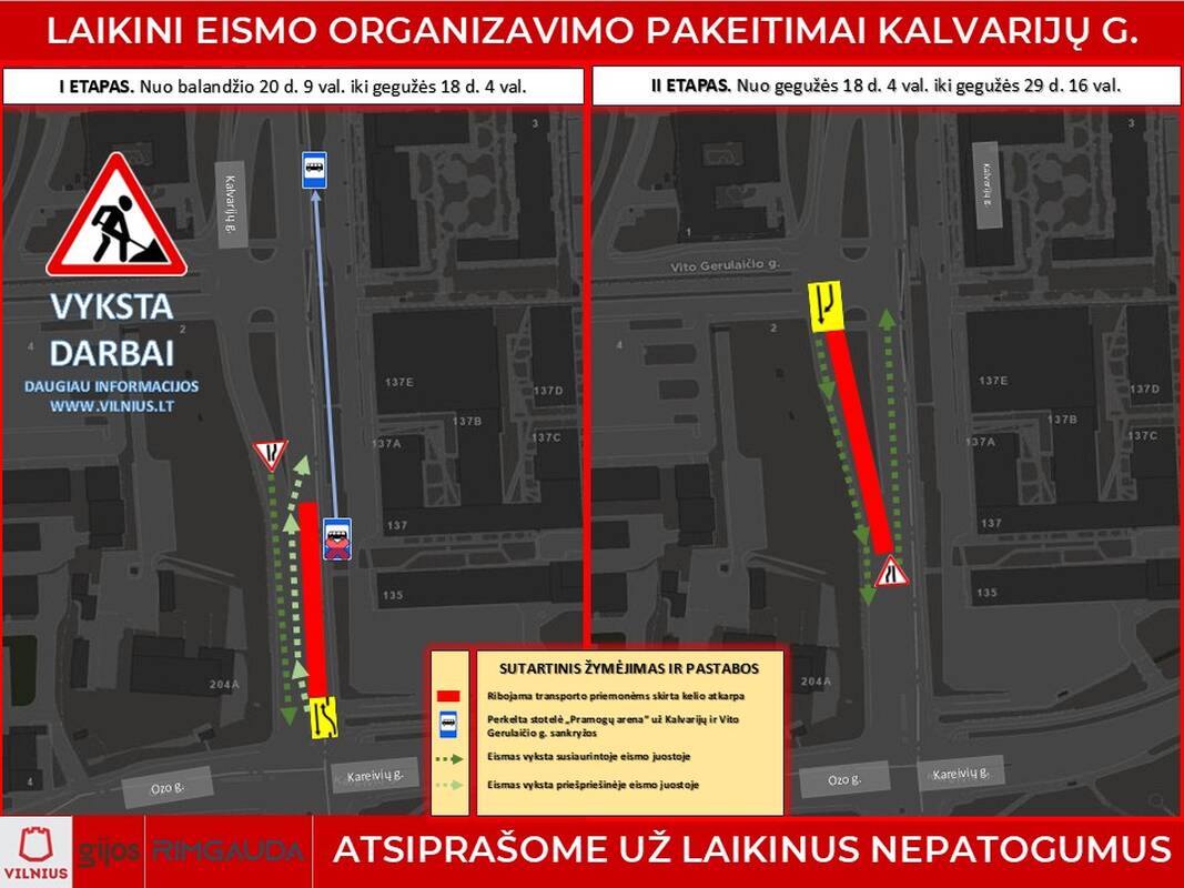 Kalvarijų g. eismo ribojimo schema