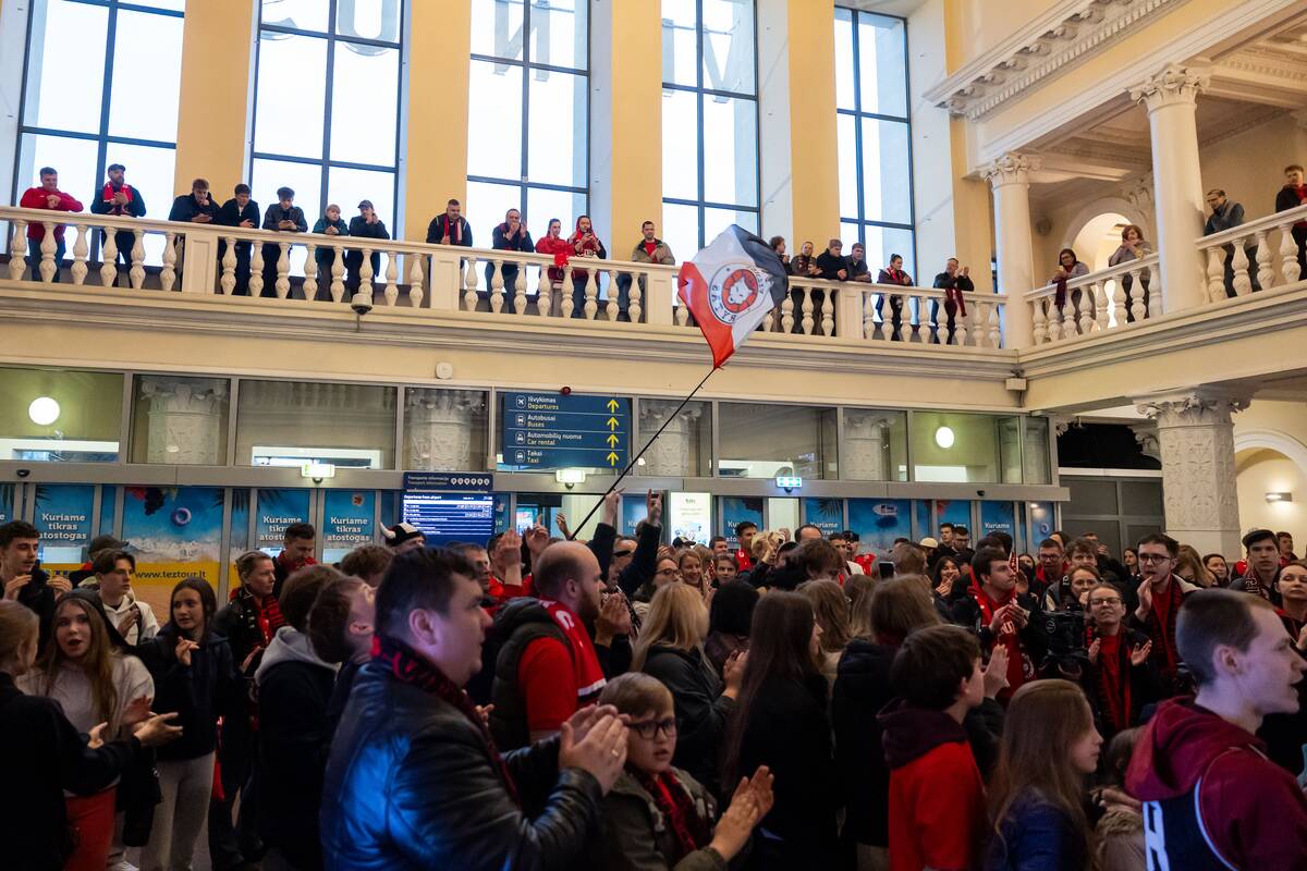 Vilniaus „Ryto“ pasitikimas oro uoste