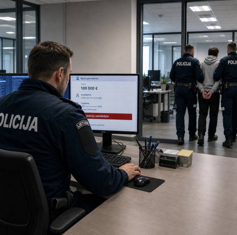 
<span>Kriminalistų smūgis sukčiams: susekė išviliotų 100 tūkst. eurų kelią</span>
