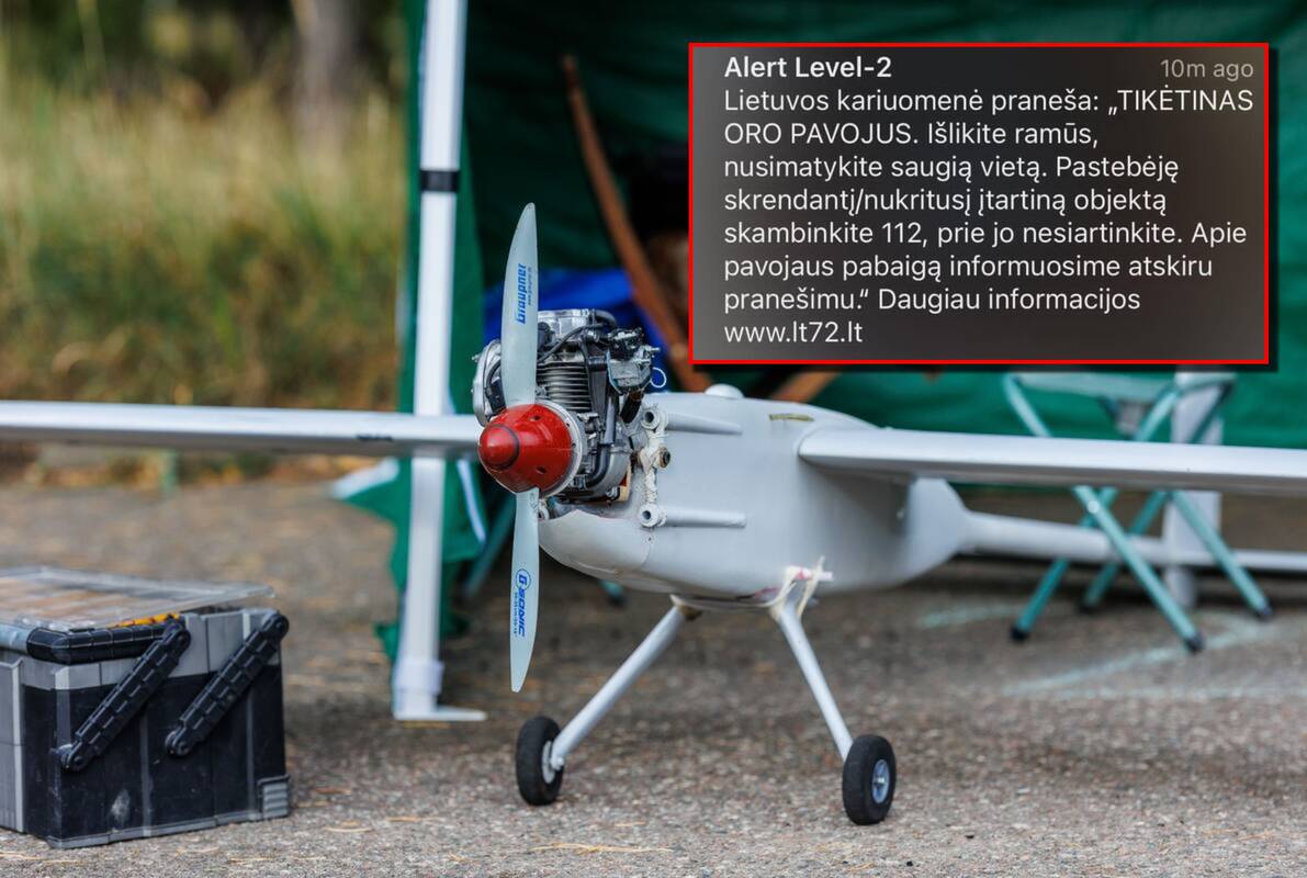 
<span>Lietuvos pasienyje galimai fiksuotas dronas: paskelbtas oro pavojus</span>
