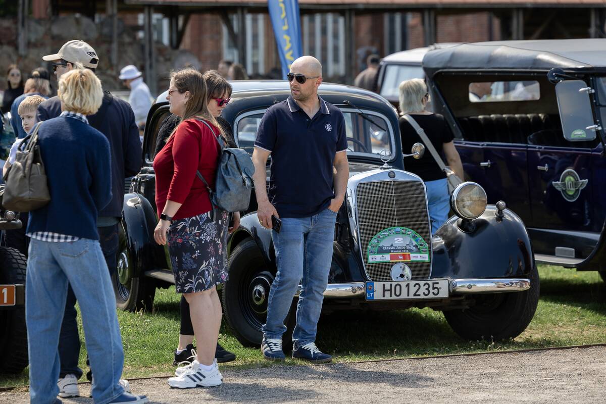Klasikinių automobilių paroda prie Kauno pilies