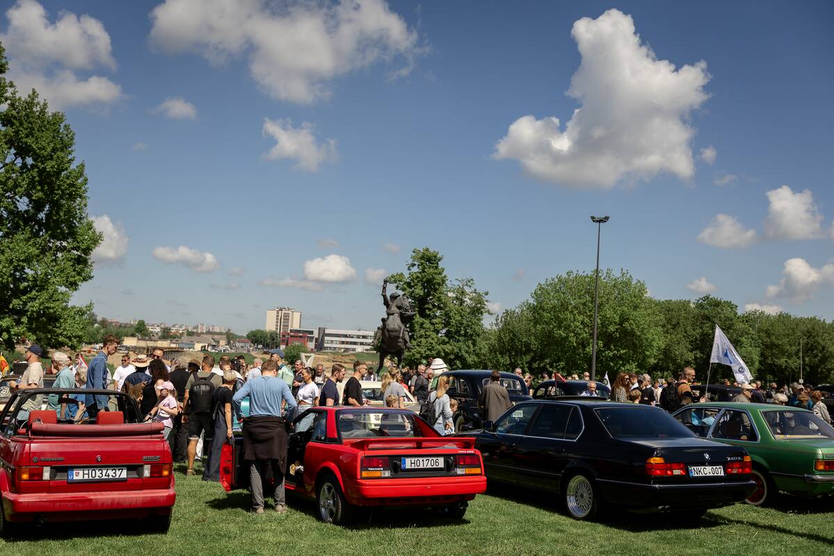 Klasikinių automobilių paroda prie Kauno pilies