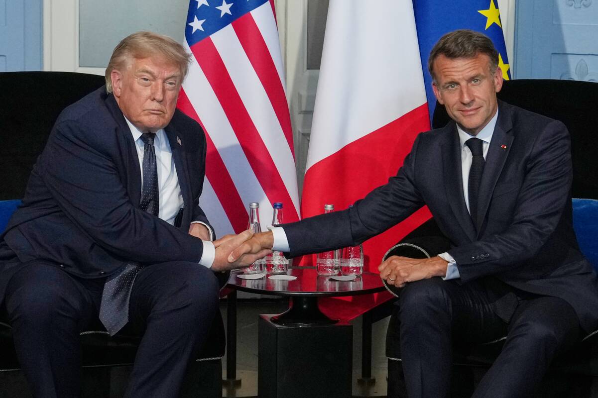 Donaldas Trumpas ir Emmanuelis Macronas