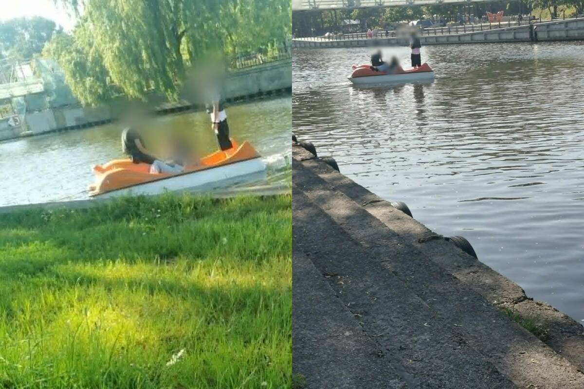 Nesaugu: jaunuoliai vandens dviratį naudojo ne pagal paskirtį – stovėjo ant jo, šokinėjo bei specialiai siūbavo.