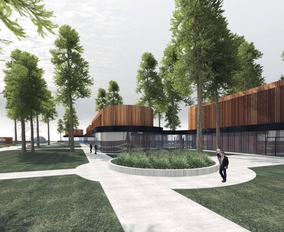 Vizija: pagal komplekso architektūrinius sprendinius numatyta šiuolaikiški, gamtai draugiški elementai.