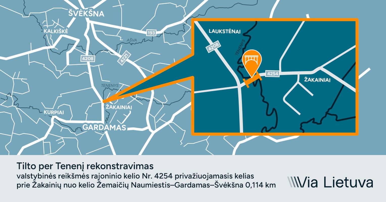 
<span>Šilutės rajone pradedama tilto per Tenenį rekonstrukcija</span>
