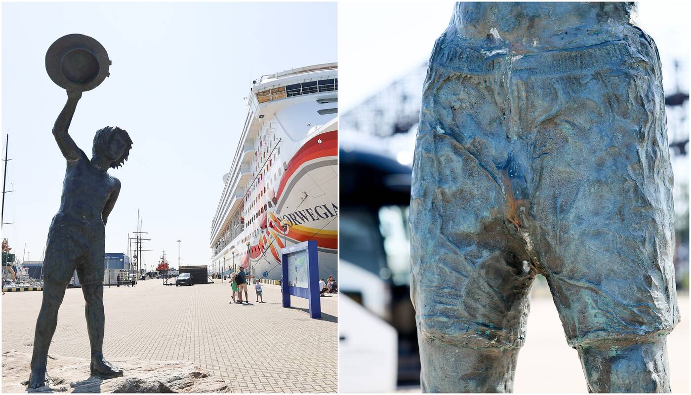 Reta: Kruizinių laivų terminale esanti skulptūra sulaukė ne tik turistų dėmesio – klaipėdiečiai pastebėjo neįprastai nusitrynusią jos detalę.