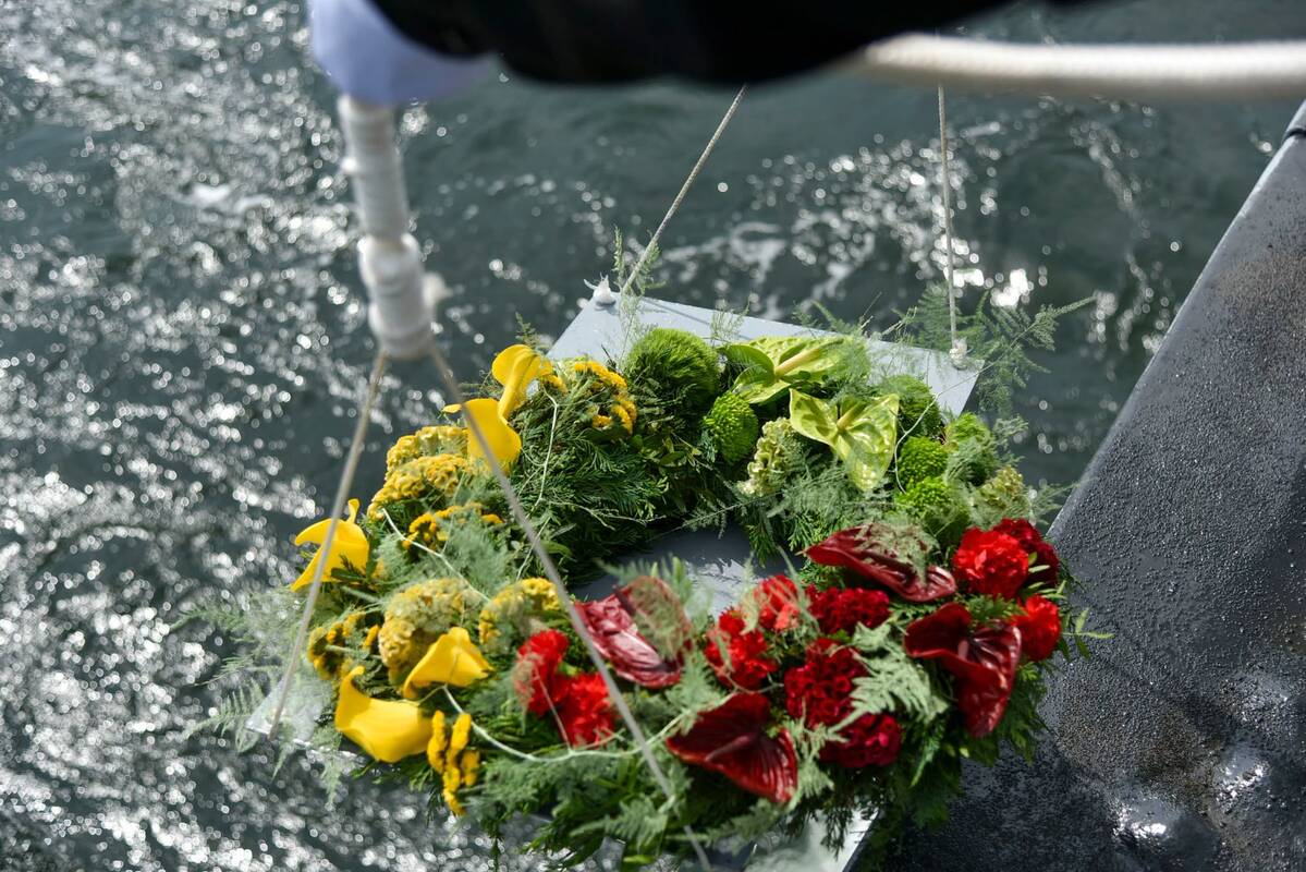 Žuvusiųjų jūrose pagerbimas Baltijos jūroje