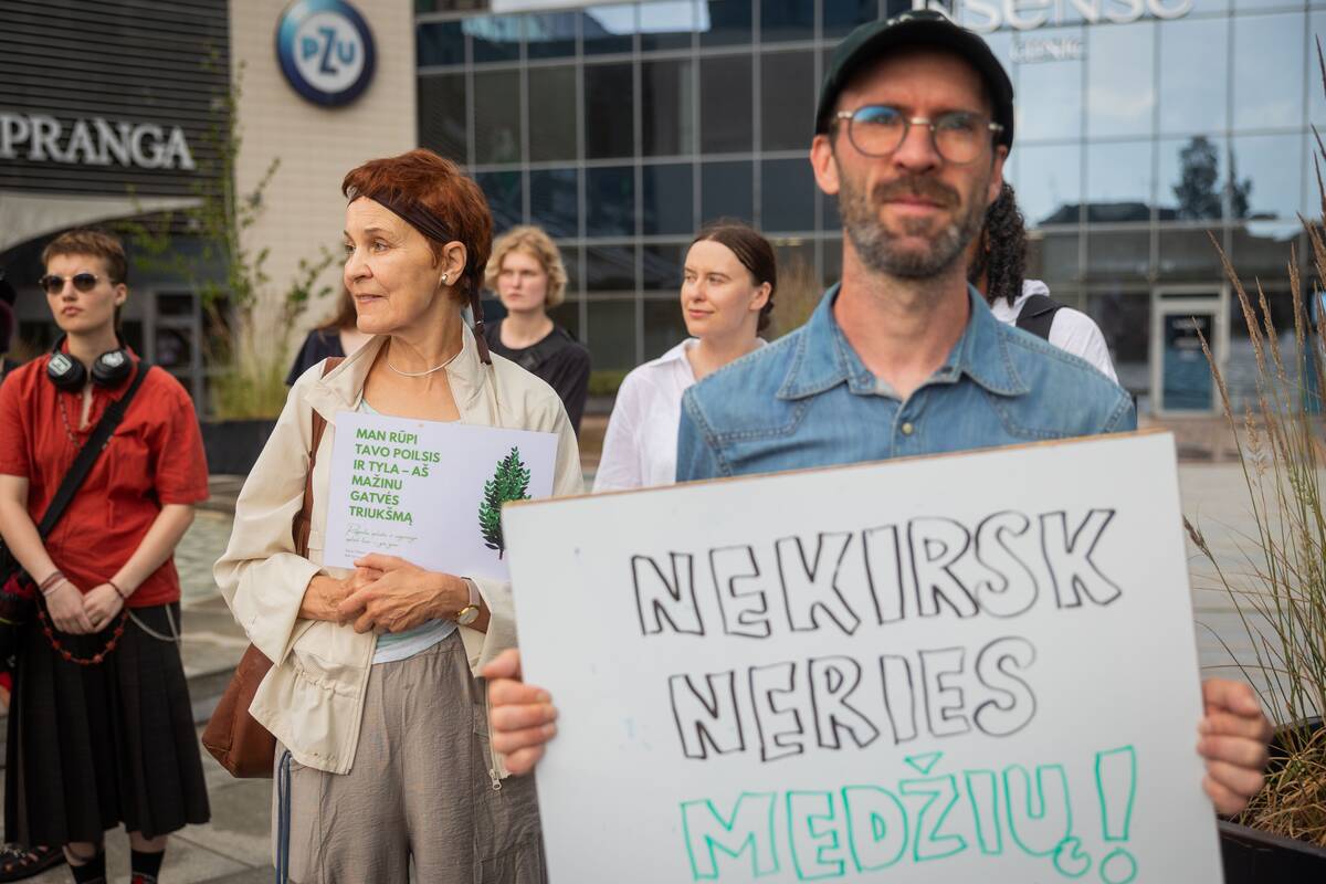 Vilniuje – protestas prieš planuojamą 327 medžių kirtimą ir gamtos niokojimą