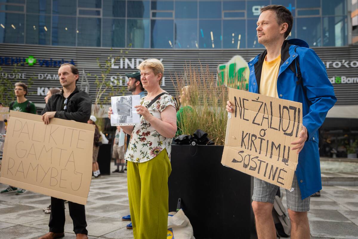Vilniuje – protestas prieš planuojamą 327 medžių kirtimą ir gamtos niokojimą