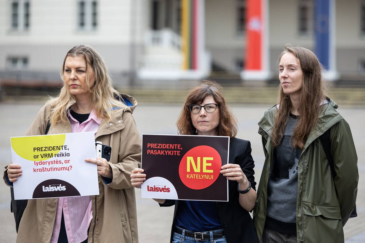Laisvės partijos protestas prieš Katelyno paskyrimą į vidaus reikalų ministrus