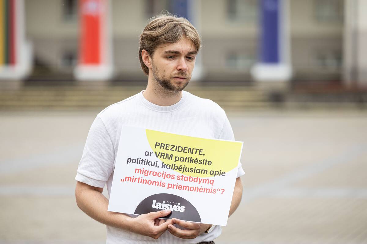 Laisvės partijos protestas prieš Katelyno paskyrimą į vidaus reikalų ministrus