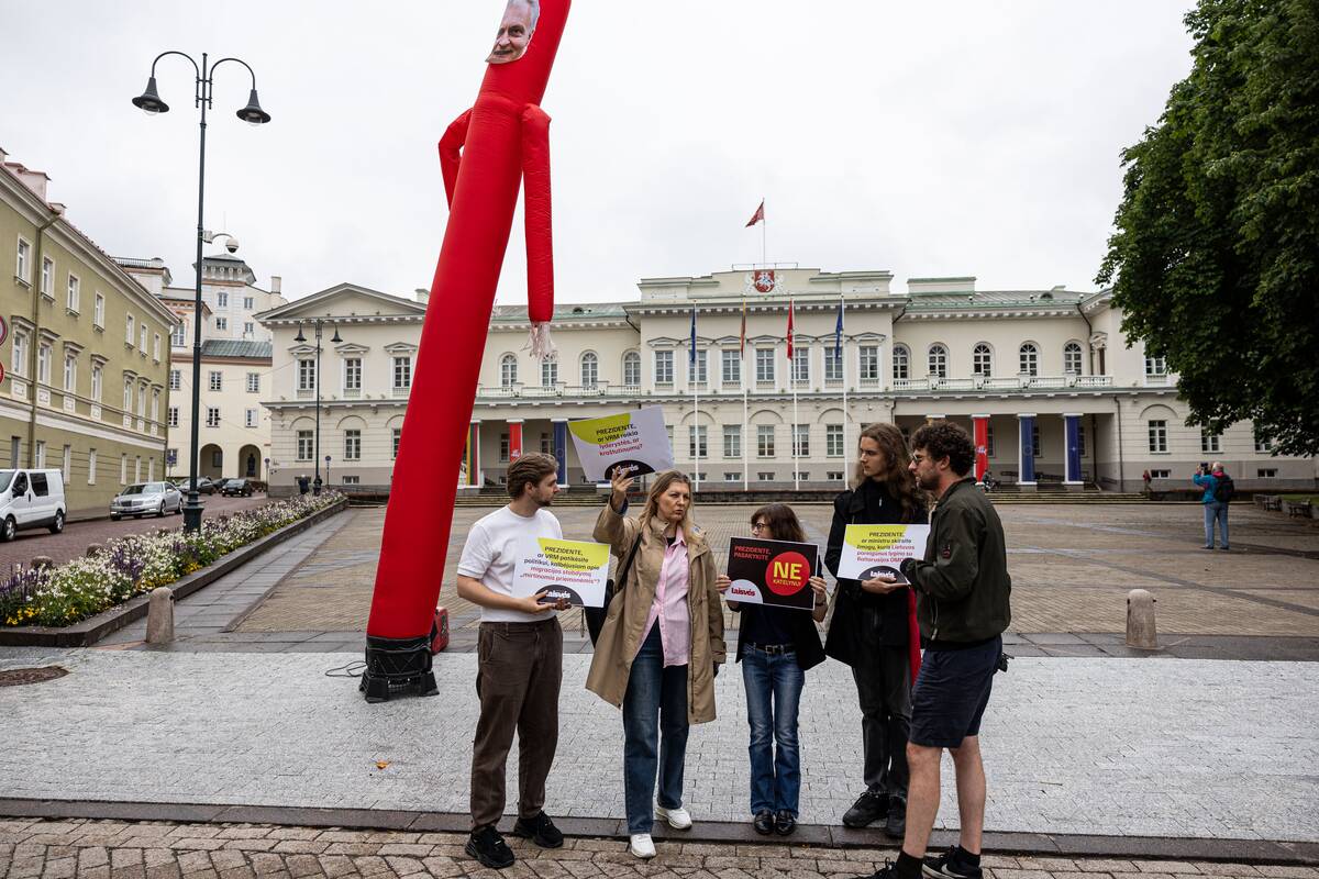 Laisvės partijos protestas prieš Katelyno paskyrimą į vidaus reikalų ministrus