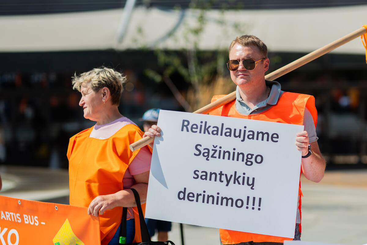 „Energesman“ darbuotojų piketas Vilniuje