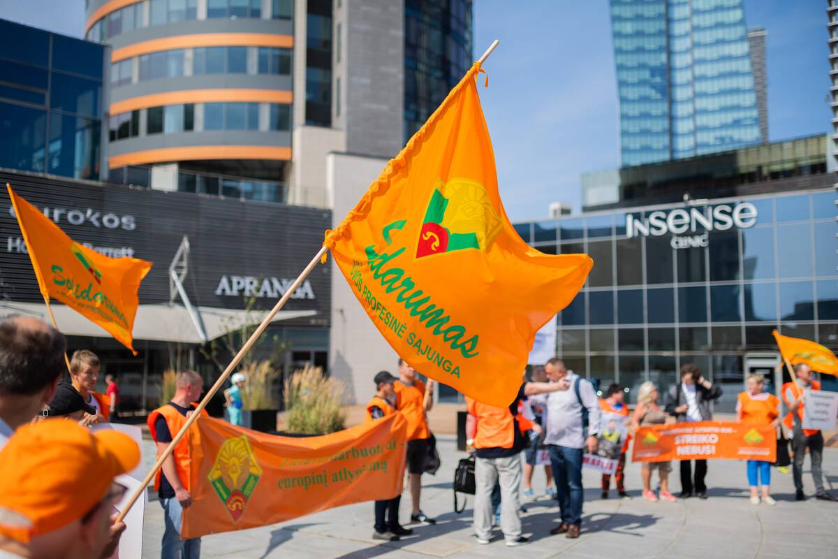 „Energesman“ darbuotojų piketas Vilniuje