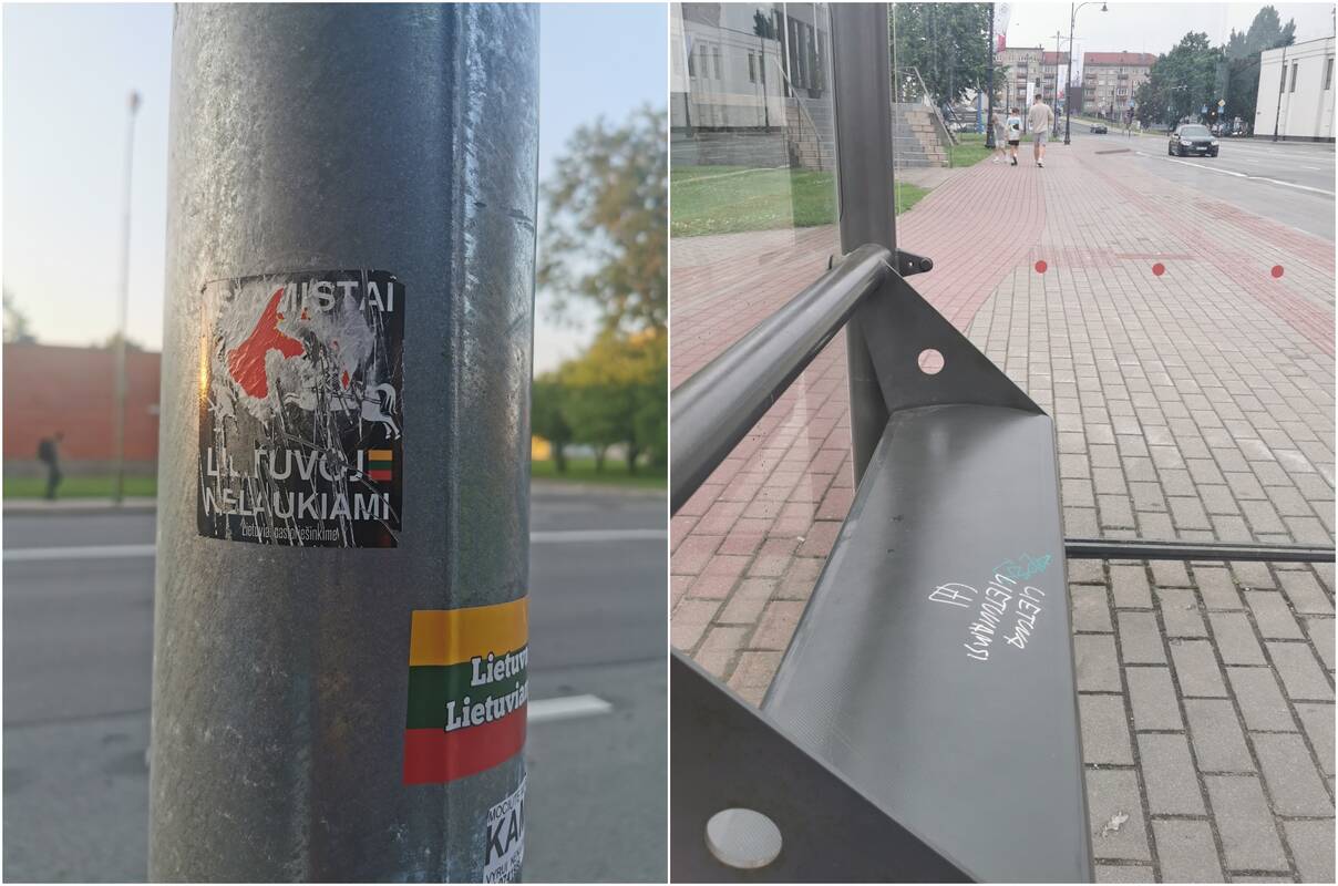 Detalės: ant apšvietimo stulpų, skelbimų lentų bei kitų erdvių vis dažniau pastebimi įvairūs propagandiniai lipdukai ir užrašai.