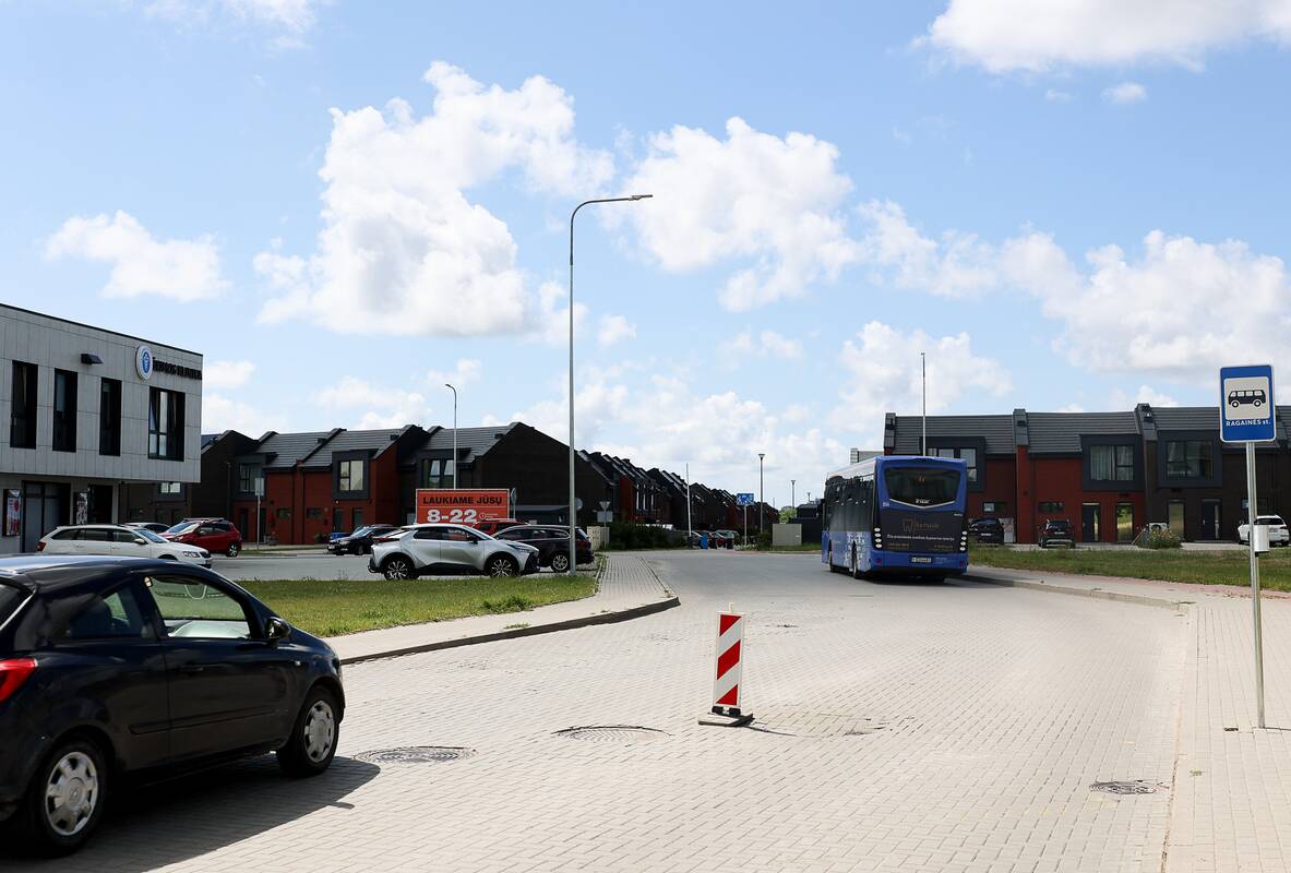 Trikdis: tiek automobiliams, tiek autobusams atsiradusi duobė kelia nepatogumų.