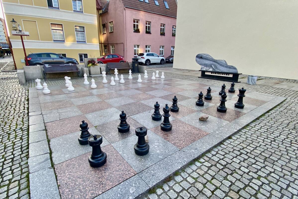 Sprendimas: net ir dingus kelioms figūroms, sumanūs klaipėdiečiai rado išeitį – žirgų ir karaliaus vietoje ant lentos padėjo akmenis.