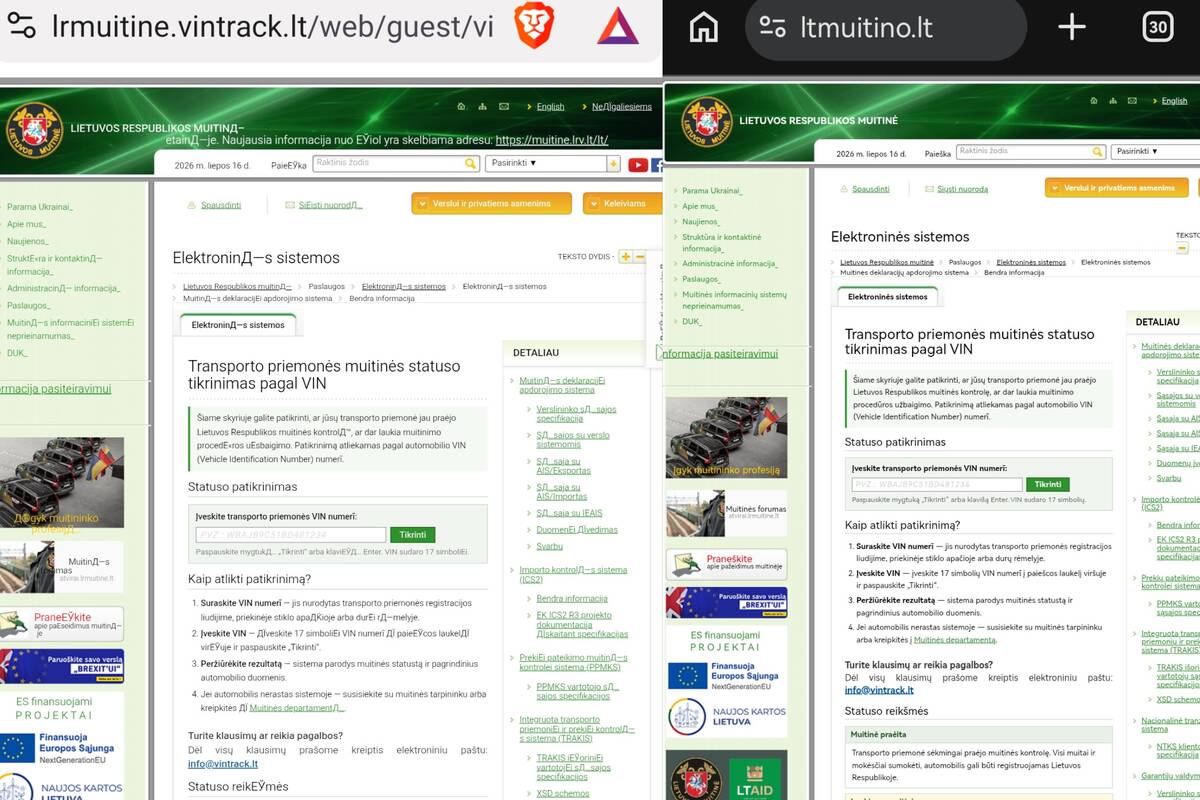 Suklastotos svetainės