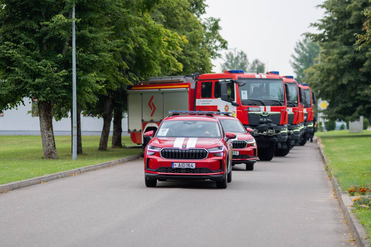 Išlydėta Lietuvos ugniagesių gelbėtojų komanda