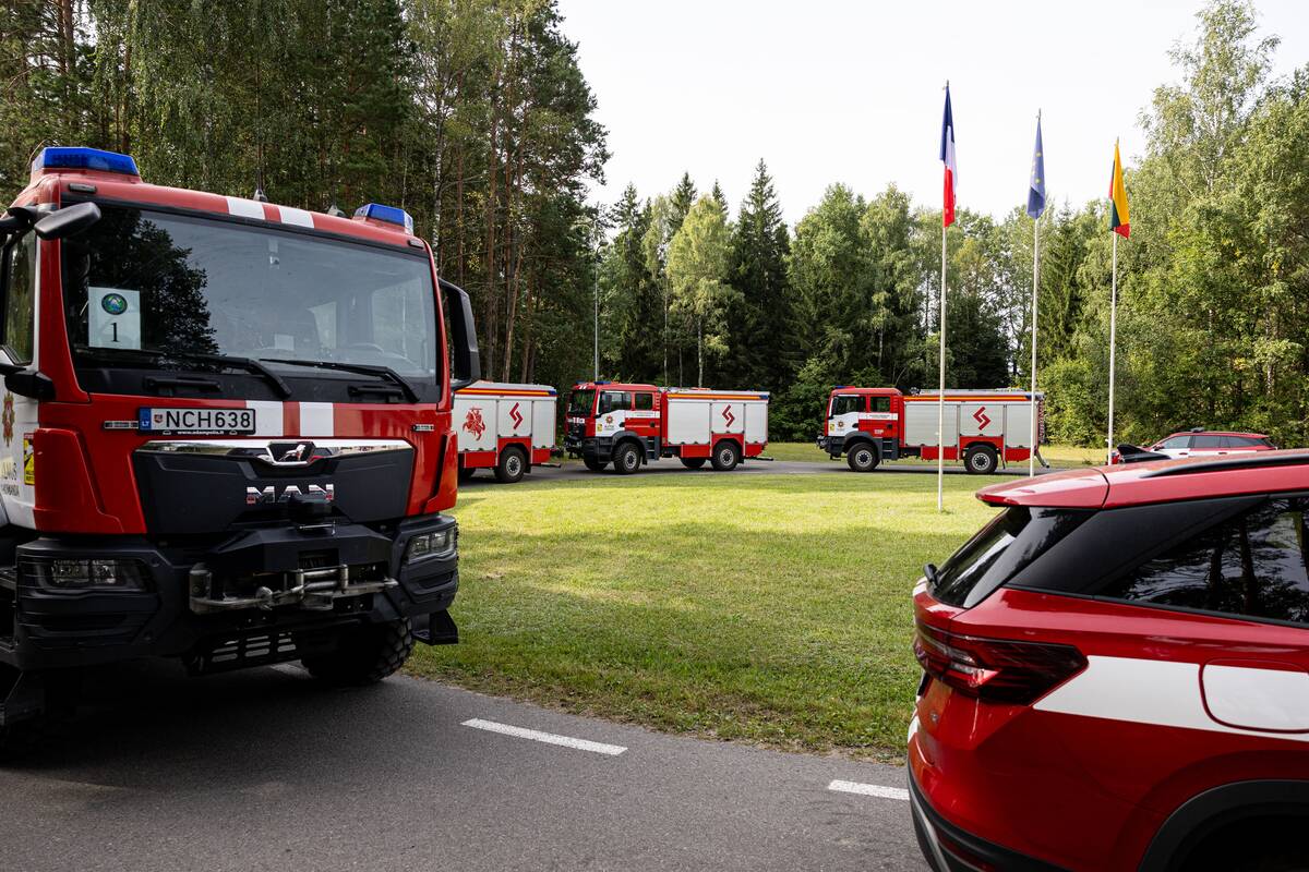 Iš tarptautinės pagalbos misijos Prancūzijoje grįžusių Lietuvos ugniagesių gelbėtojų pasitikimas