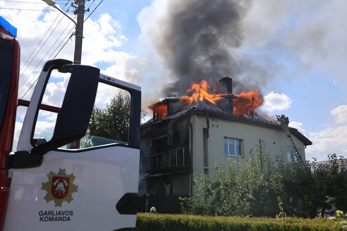 Didžiulis gaisras Aleksote