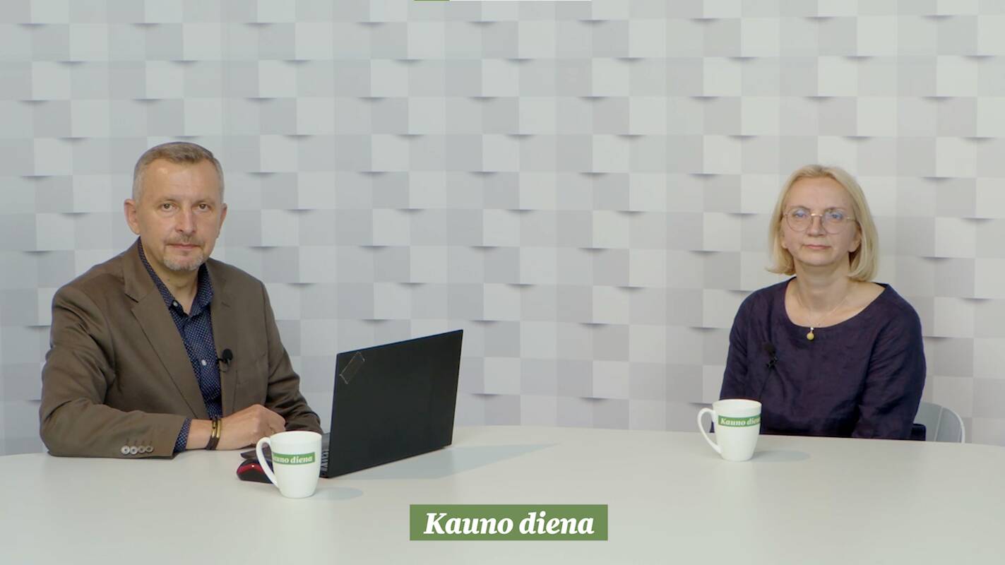 Gražvydas Muižys (kairėje) ir profesorė Kristina Juraitė