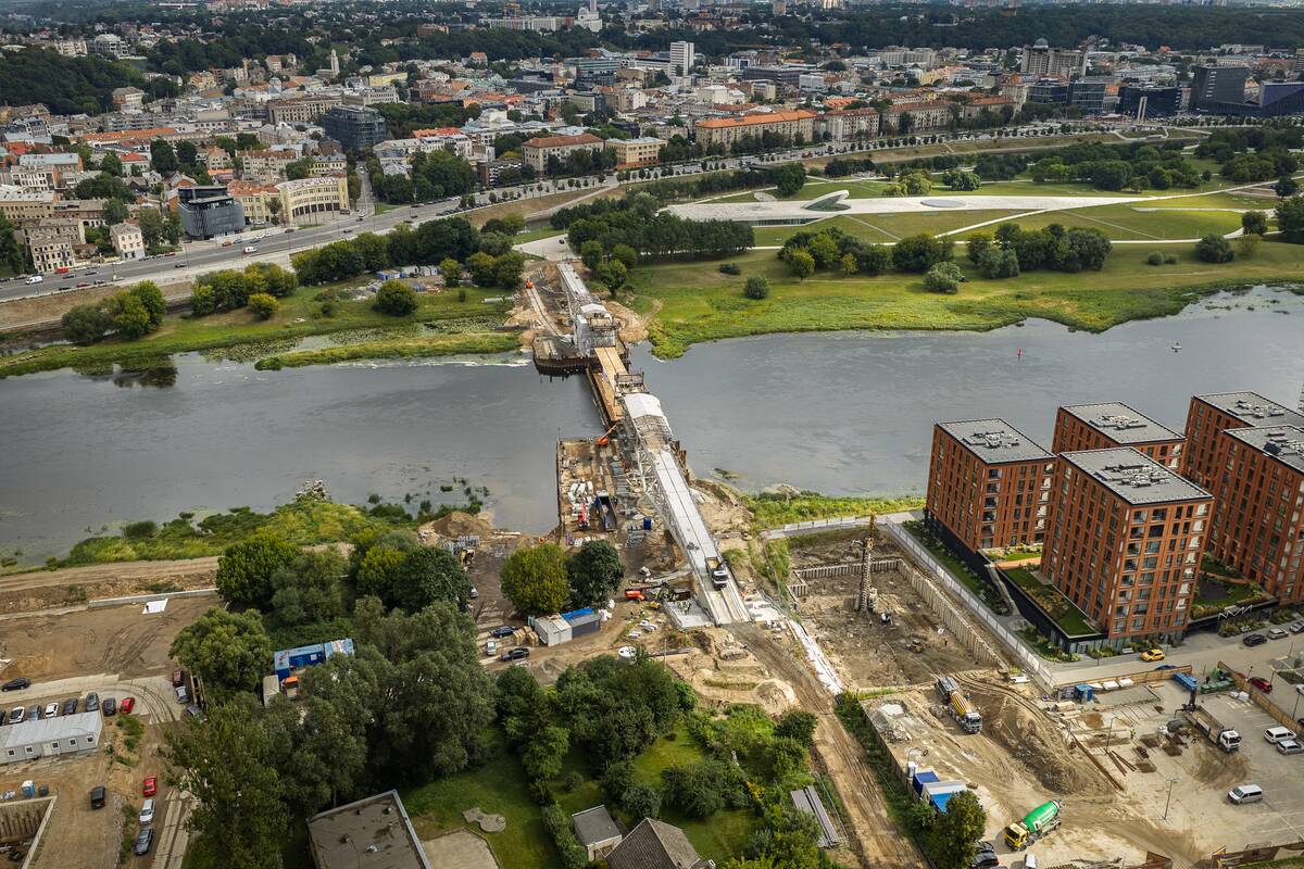 Tilto iš Fredos į Nemuno salą statybos