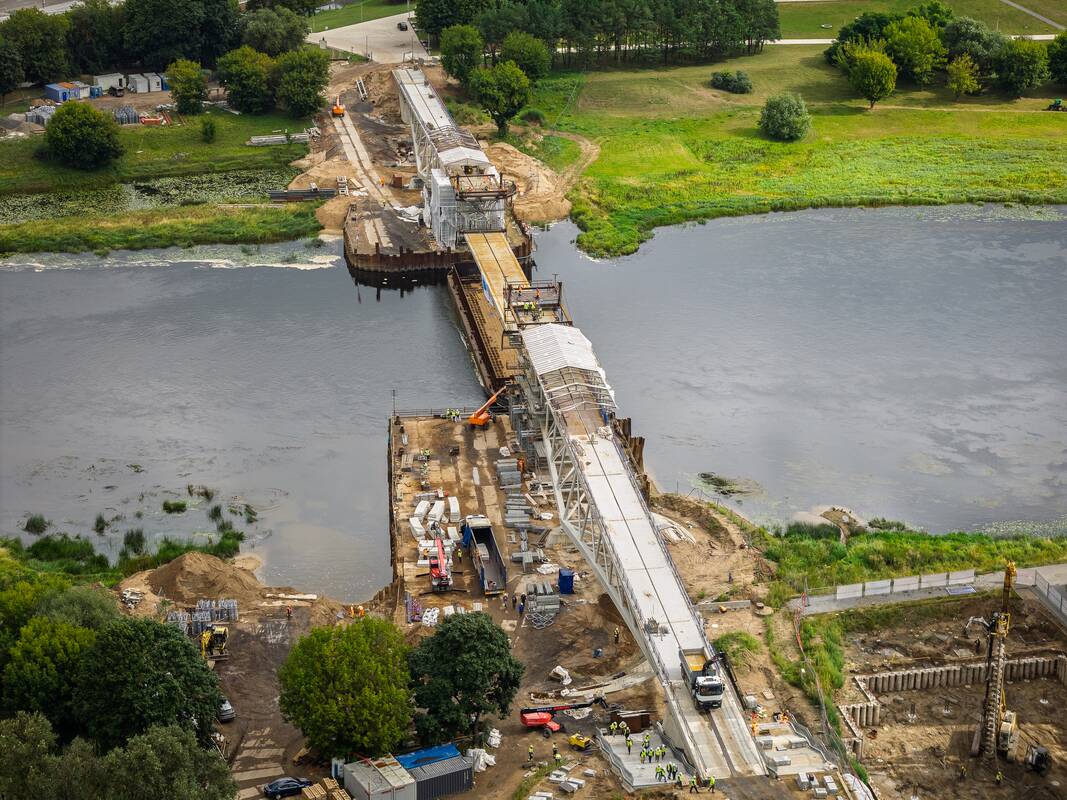 Tilto iš Fredos į Nemuno salą statybos
