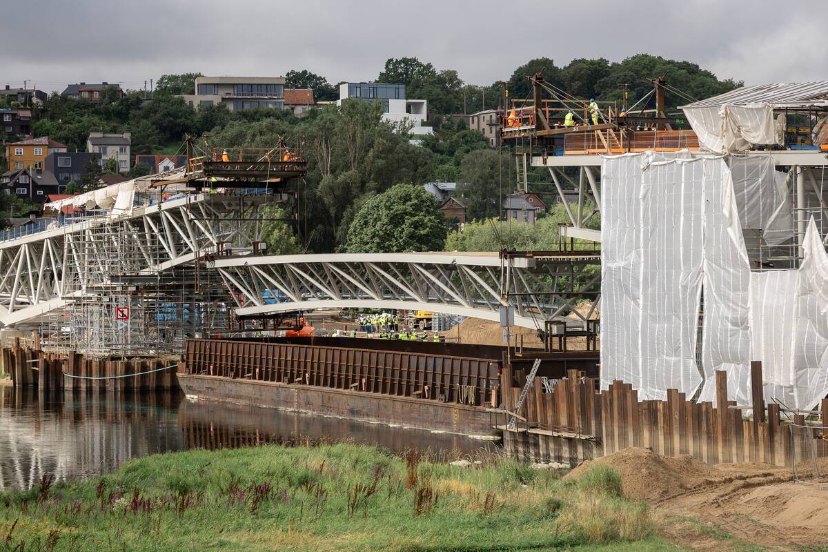 Tilto iš Fredos į Nemuno salą statybos