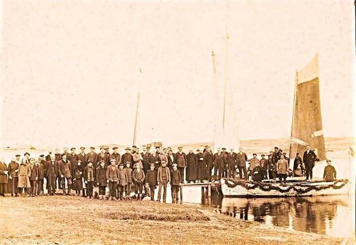 Šventosios uosto pirmojo molo statybų pradžios pašventinimo iškilmės 1925 m.