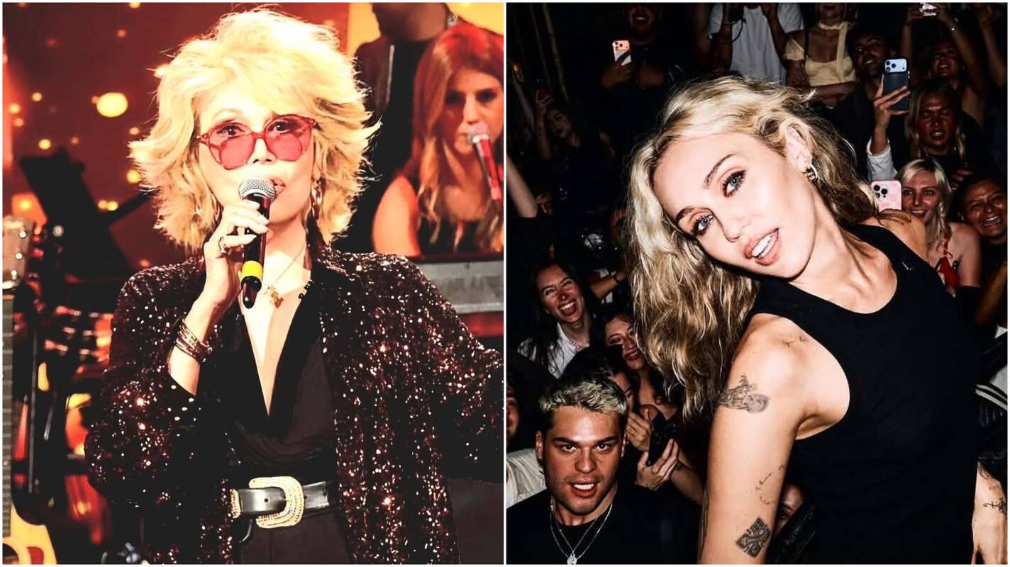 Amanda Lear (kairėje) ir Miley Cyrus