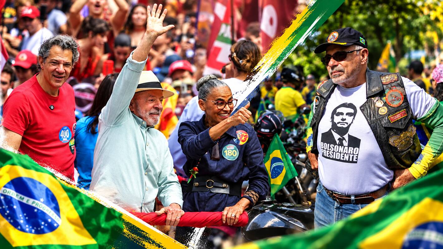 
<span>Brazilija renka prezidentą: Lulai iššūkį meta Bolsonaro sūnus</span>
