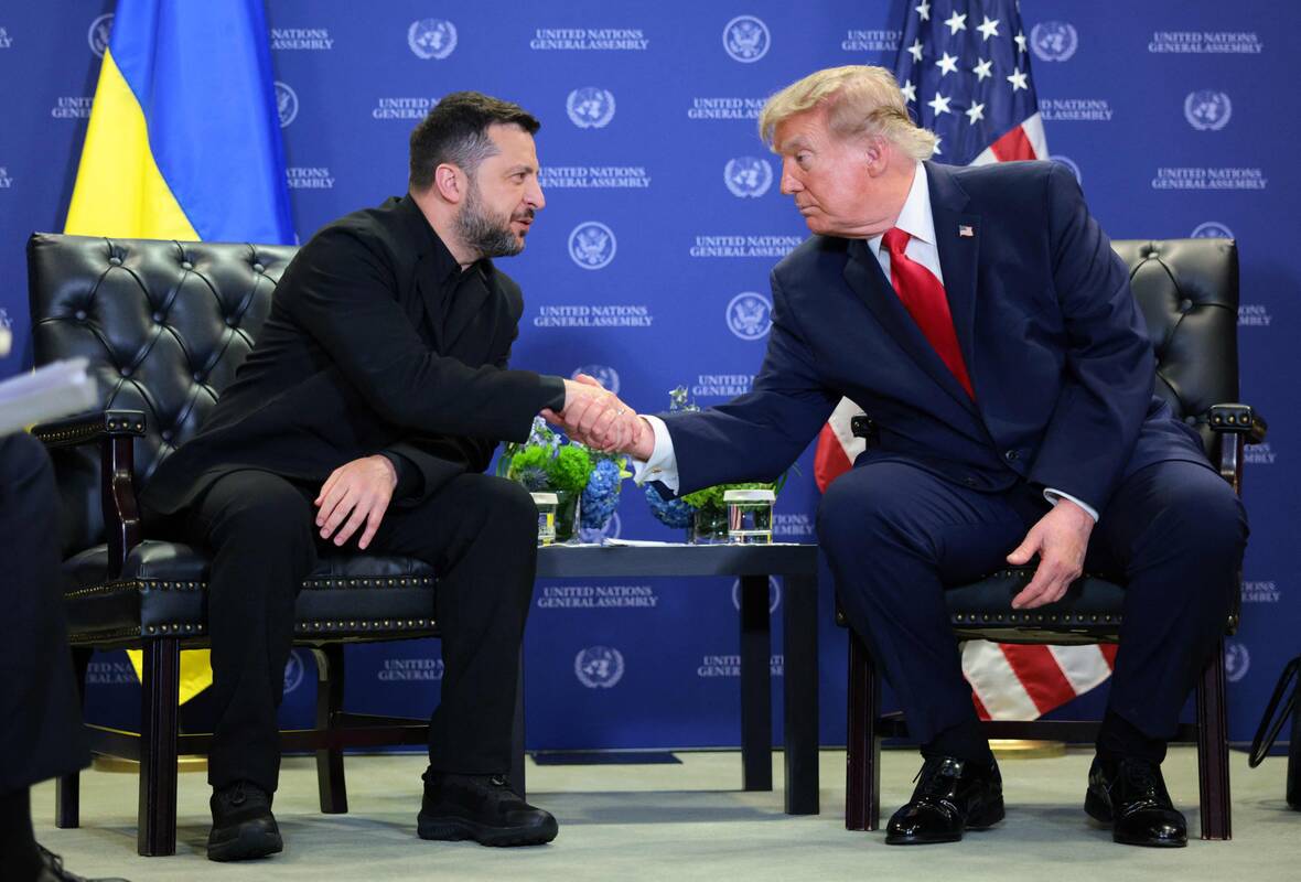 Volodymyras Zelenskis ir Donaldas Trumpas
