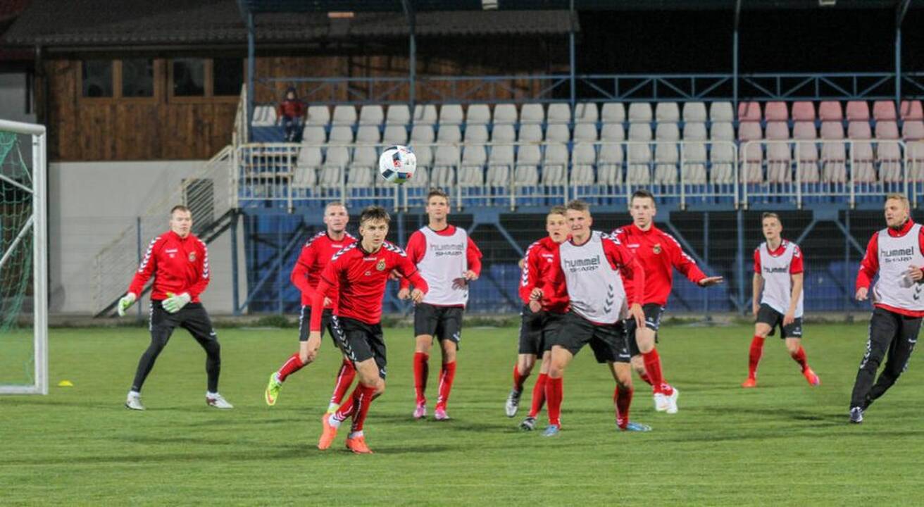 Lietuvos futbolo rinktinės treniruotė