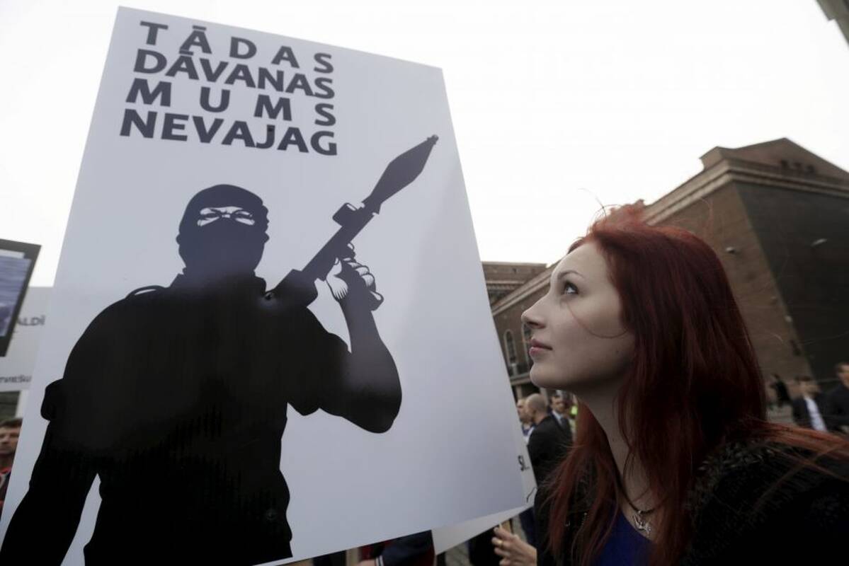 Latvių protestas prieš migrantus