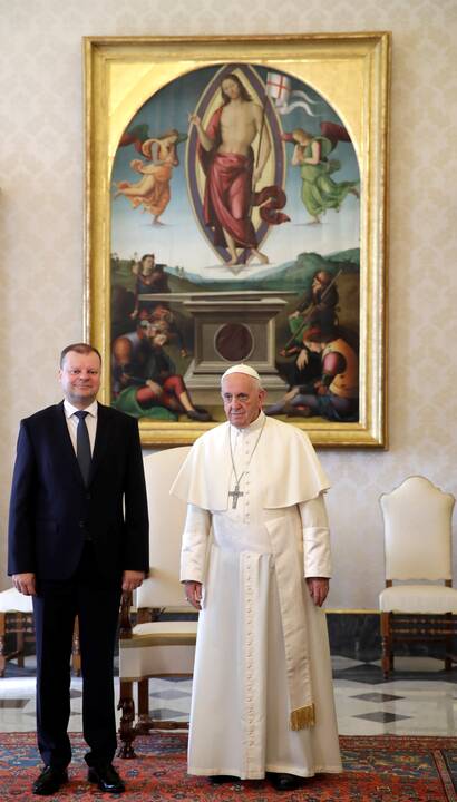 S. Skvernelį su šeima priėmė popiežius