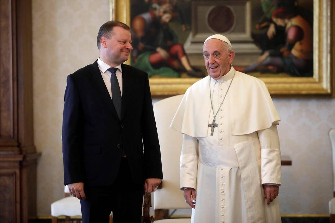 S. Skvernelį su šeima priėmė popiežius
